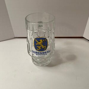 Vintage Lowenbrau Munchen Beer Mug Glass Stein Made in Germany